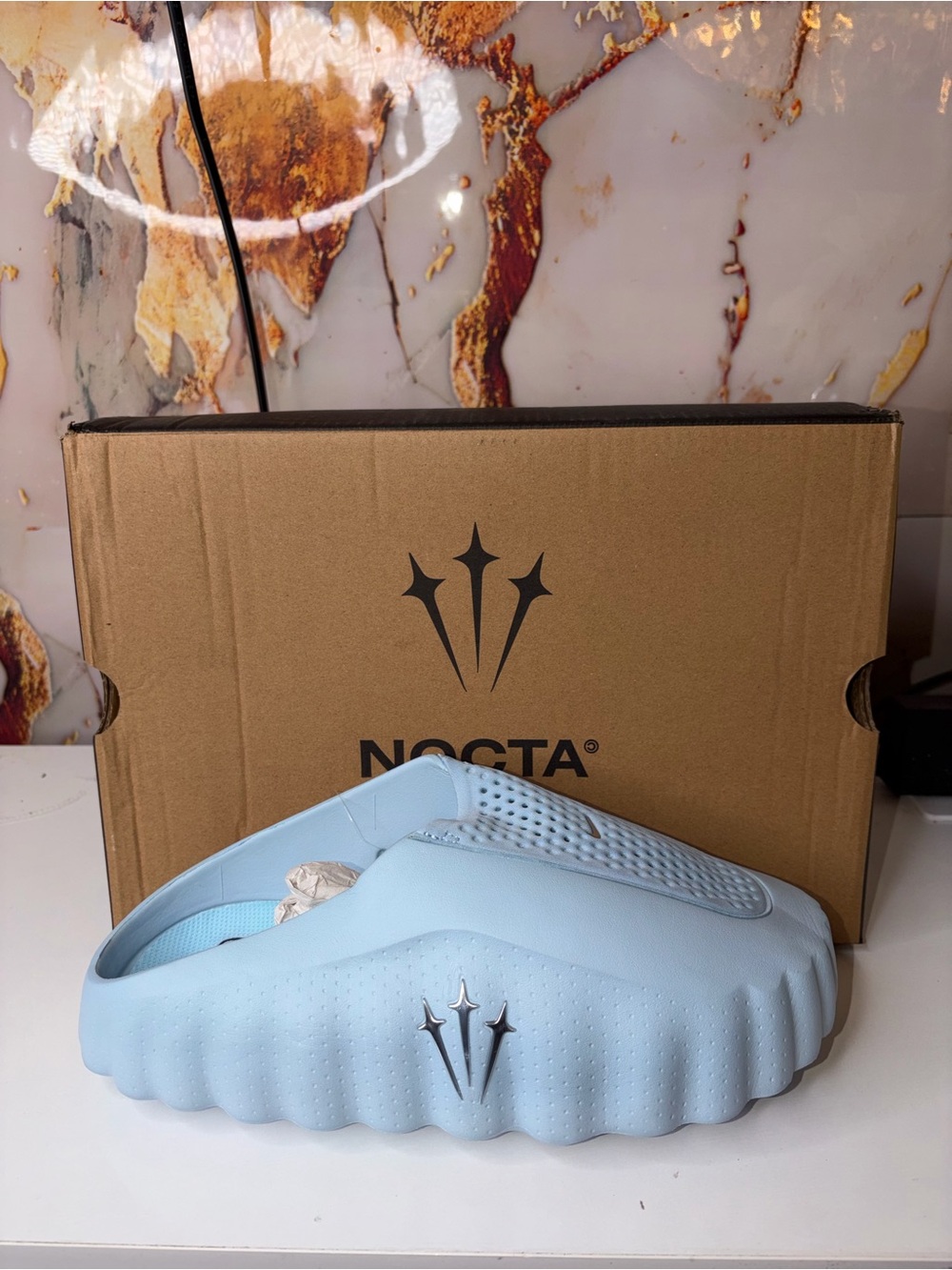Nike mind Nocta Men's Light Blue Slide Sandals